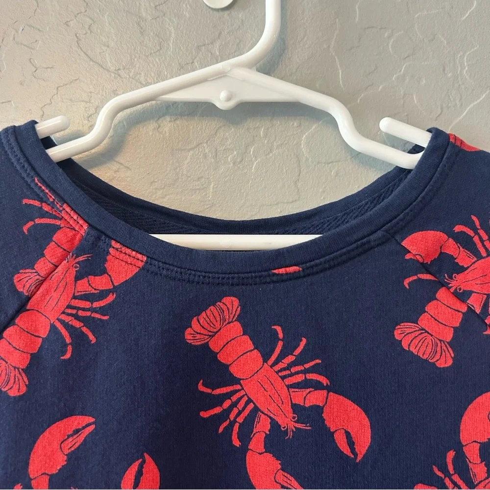 Old Navy long sleeve navy blue and red lobster print sweatshirt size 3T